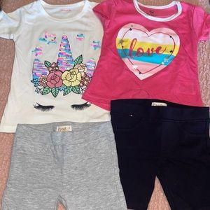 Girls Unicorn Bundle in size 3T. Shirts and legging pants